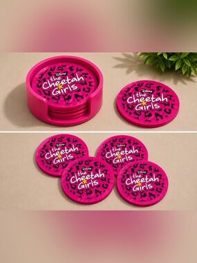 Cheetah Girls 3D Printed Coaster Set with Holder 4 Coasters Disney-Inspired
